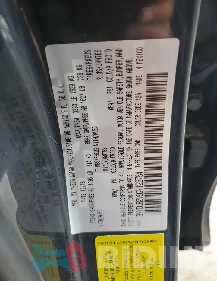 3MYDLBZV9GY123784 Photo# 12