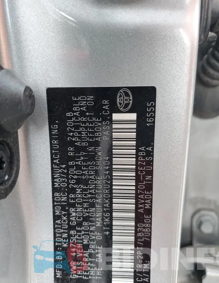 4T1K61AK0RU254404 Photo# 12