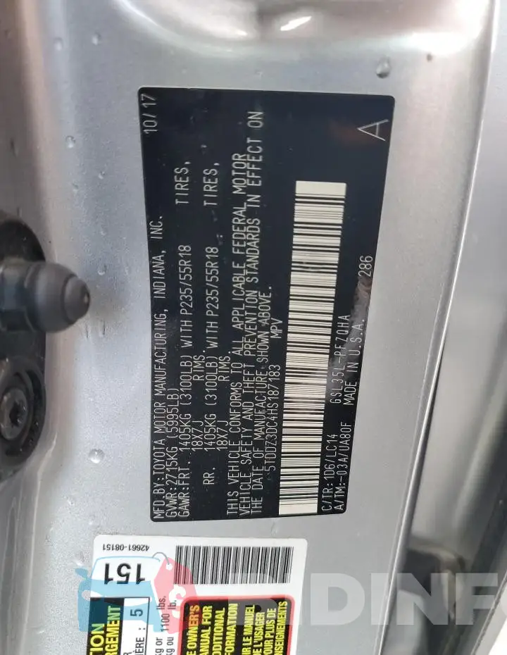 5TDDZ3DC4HS187183 Photo# 12