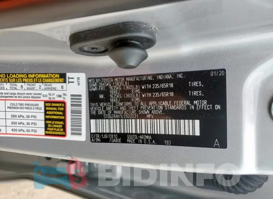 5TDGZRAH1LS502031 Photo# 13