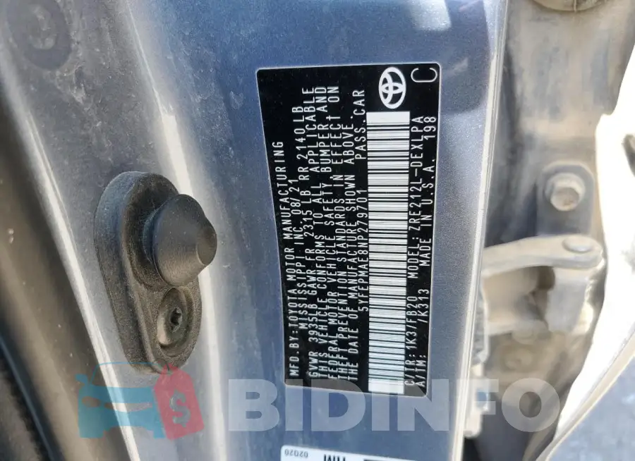 5YFEPMAE8NP279701 Photo# 12