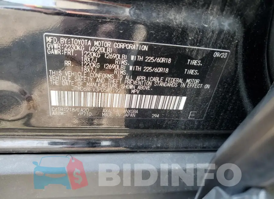 JTMD6RFV3PD547192 Photo# 13