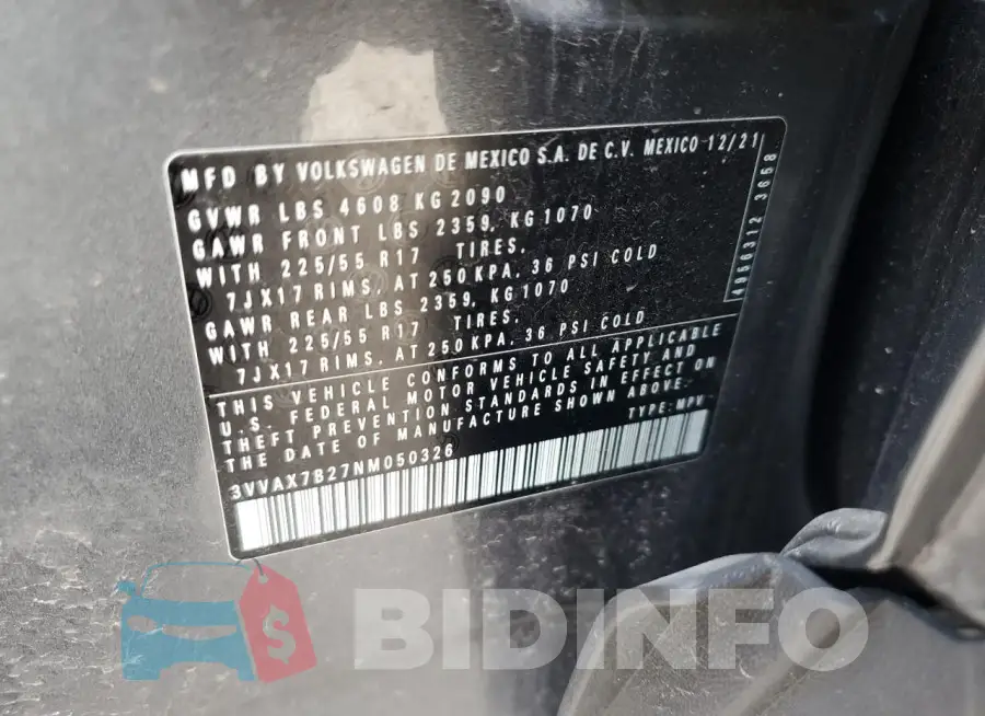 3VVAX7B27NM050326 Photo# 13