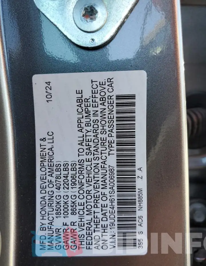 19UDE4H61SA006987 Photo# 12