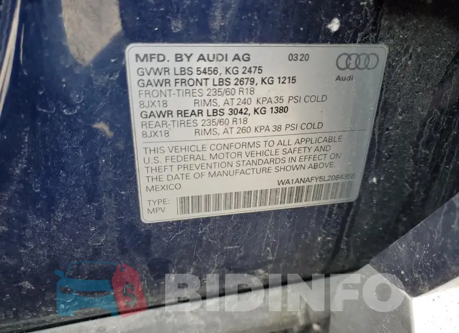 WA1ANAFY5L2084358 Photo# 13