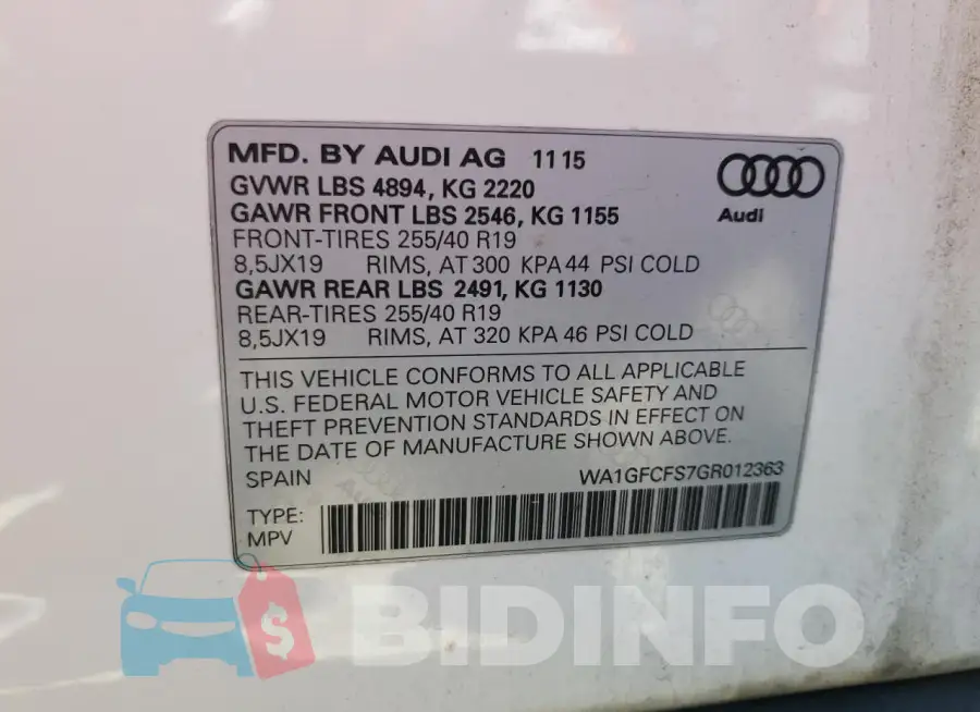 WA1GFCFS7GR012363 Photo# 13