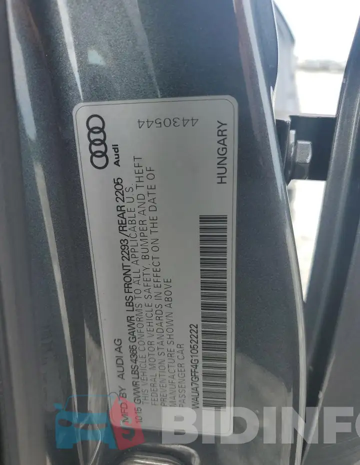 WAUA7GFF4G1052222 Photo# 12