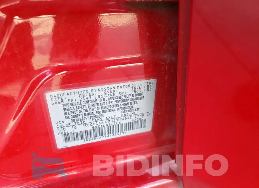 3N1AB7AP1JY285594 Photo# 12
