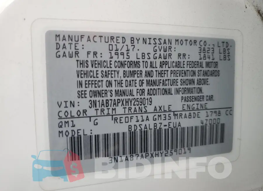 3N1AB7APXHY259019 Photo# 13