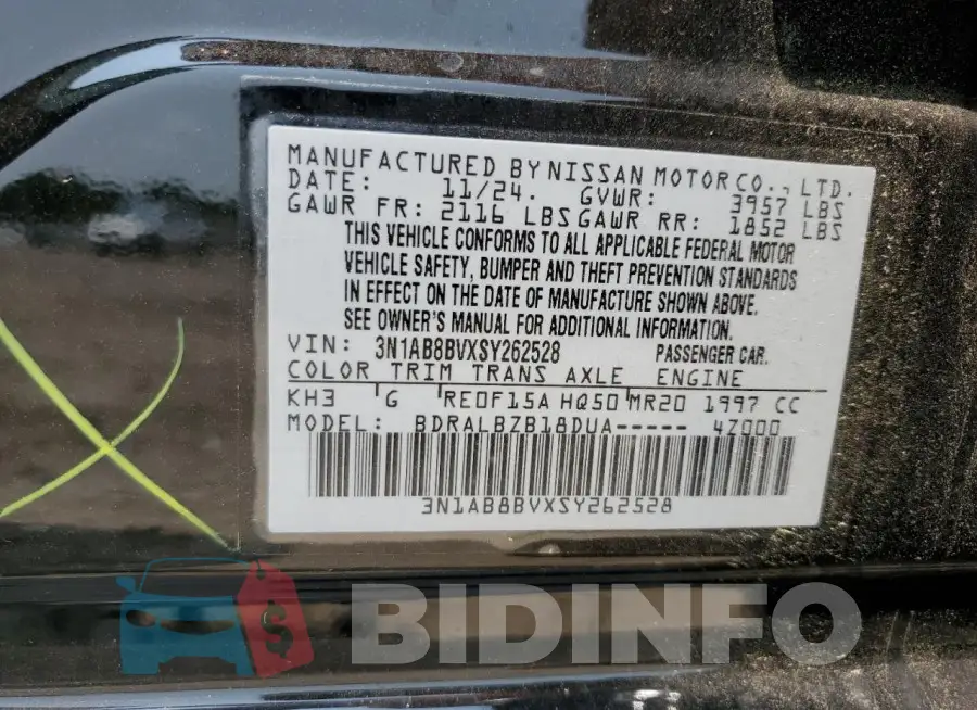 3N1AB8BVXSY262528 Photo# 12