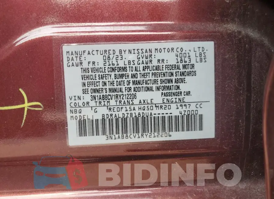 3N1AB8CV1RY212206 Photo# 13