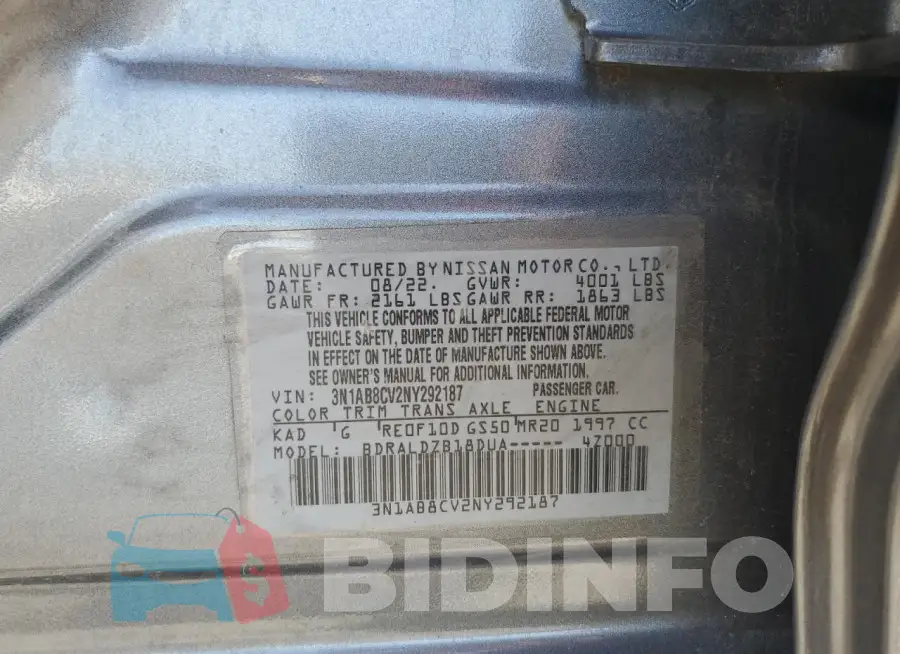 3N1AB8CV2NY292187 Photo# 12