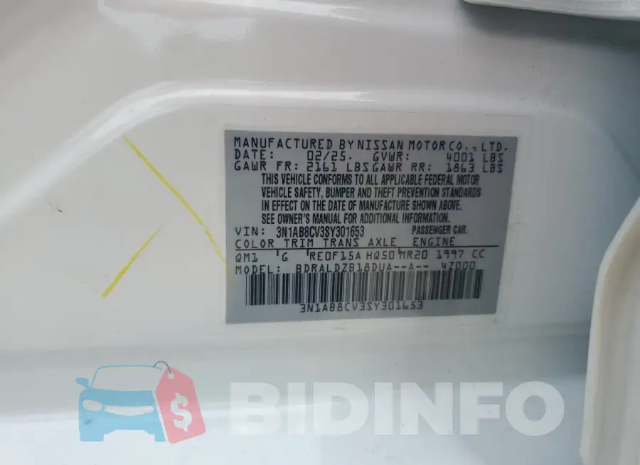 3N1AB8CV3SY301653 Photo# 12