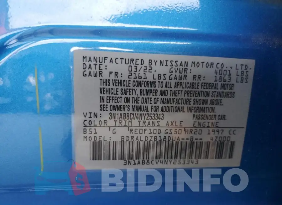 3N1AB8CV4NY253343 Photo# 12