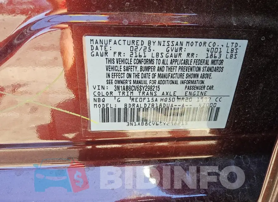 3N1AB8CV6SY298215 Photo# 13