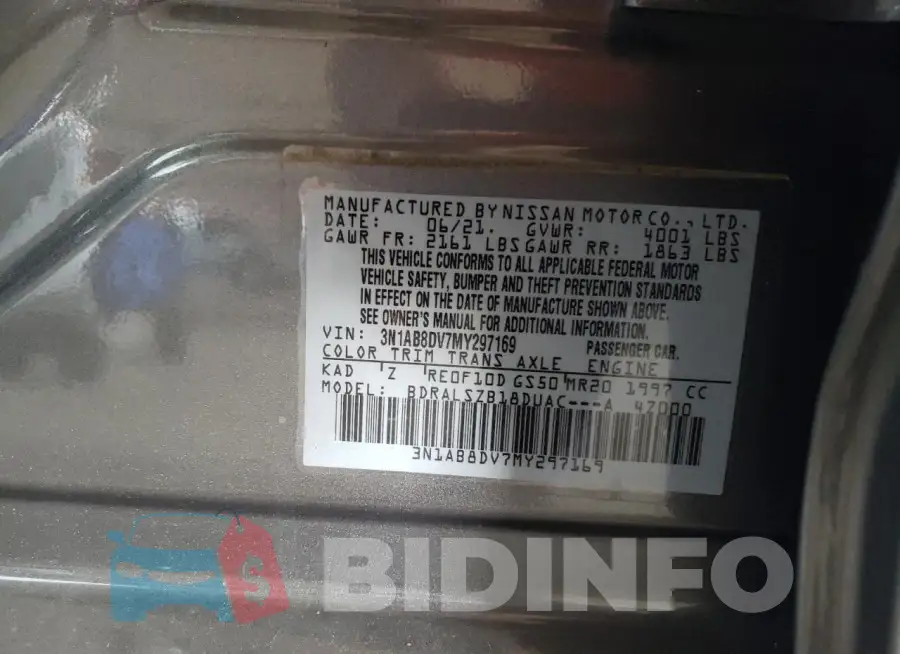 3N1AB8DV7MY297169 Photo# 12