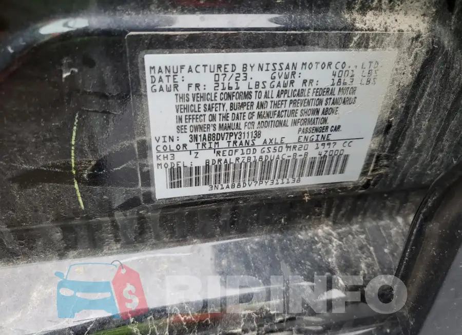 3N1AB8DV7PY311138 Photo# 13