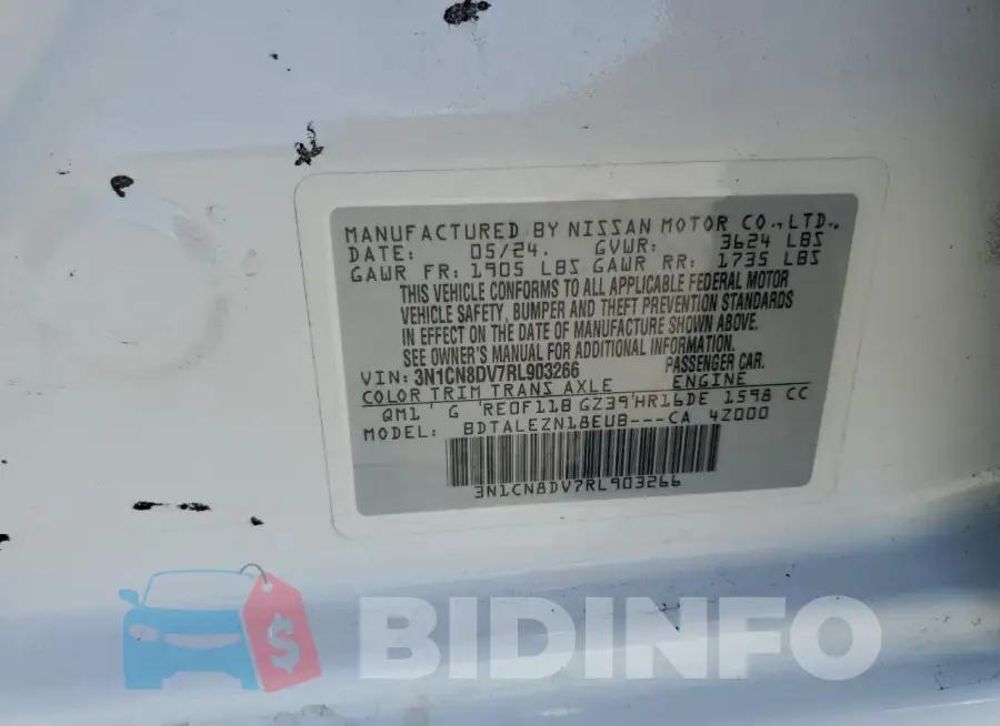 3N1CN8DV7RL903266 Photo# 12