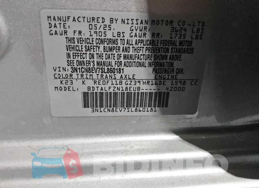 3N1CN8EV7SL860181 Photo# 13