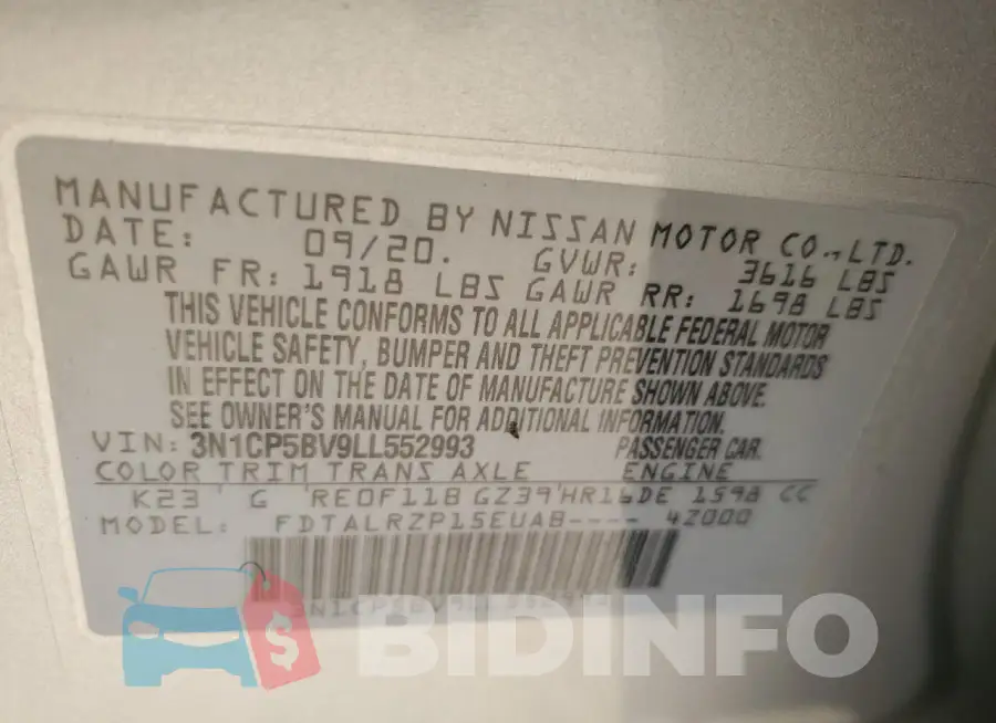 3N1CP5BV9LL552993 Photo# 12
