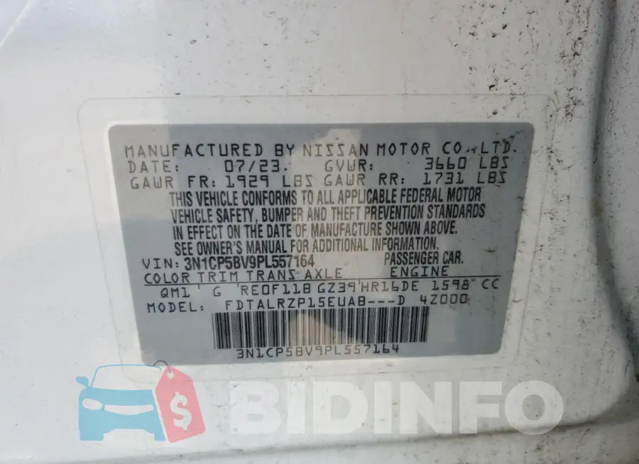 3N1CP5BV9PL557164 Photo# 13