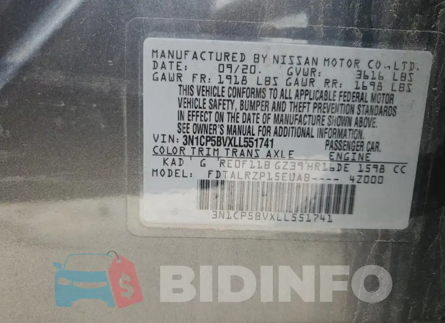 3N1CP5BVXLL551741 Photo# 14
