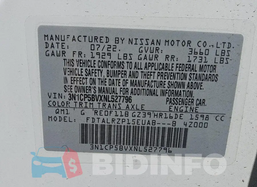 3N1CP5BVXNL527796 Photo# 13