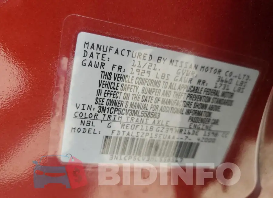 3N1CP5CV3ML558563 Photo# 13