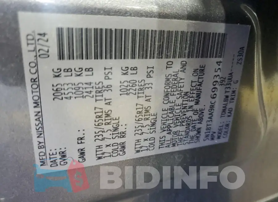 5N1BT3AA9RC699354 Photo# 14
