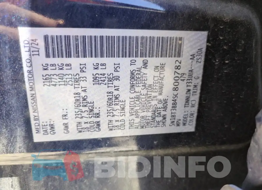 5N1BT3BB4SC800782 Photo# 13