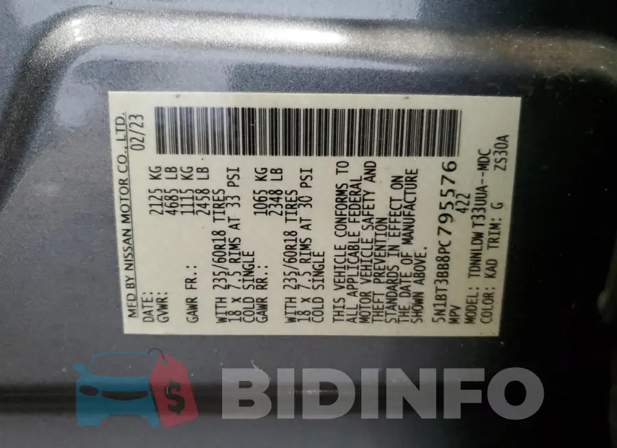 5N1BT3BB8PC795576 Photo# 13