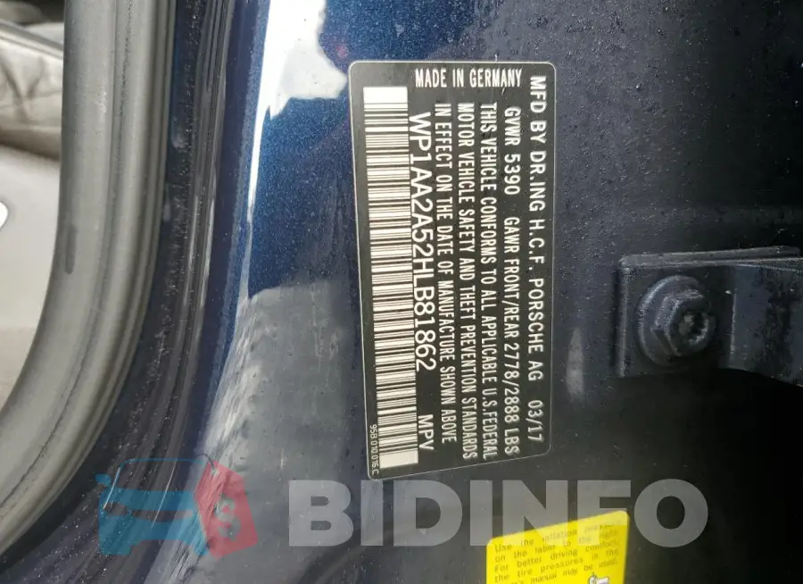 WP1AA2A52HLB81862 Photo# 13