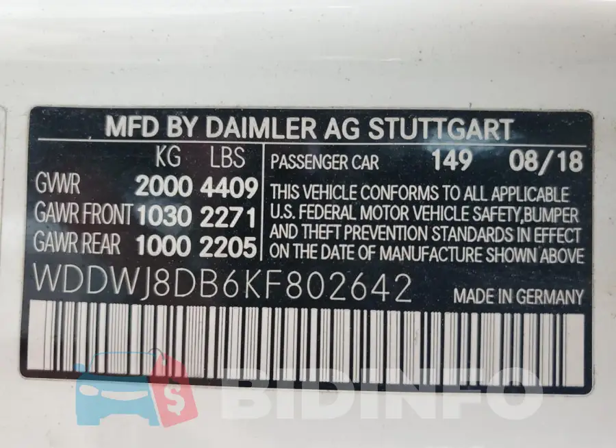 WDDWJ8DB6KF802642 Photo# 12