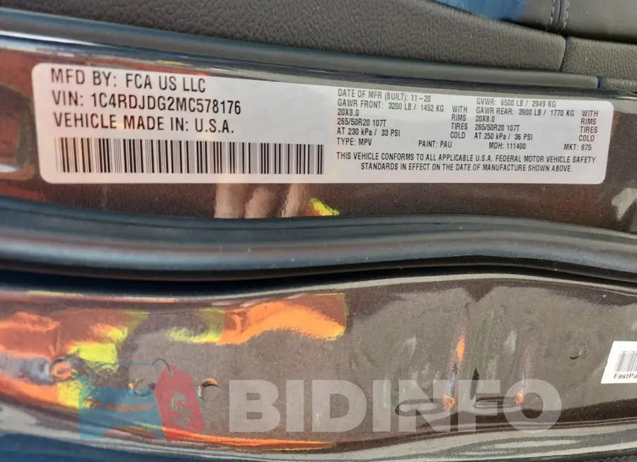 1C4RDJDG2MC578176 Photo# 14