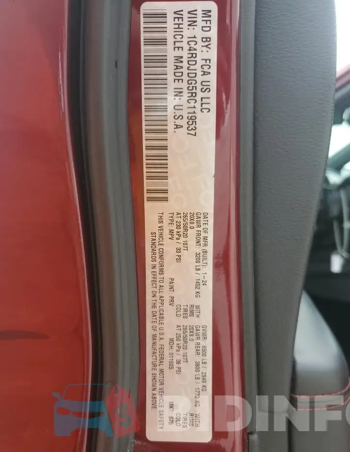 1C4RDJDG5RC119537 Photo# 13