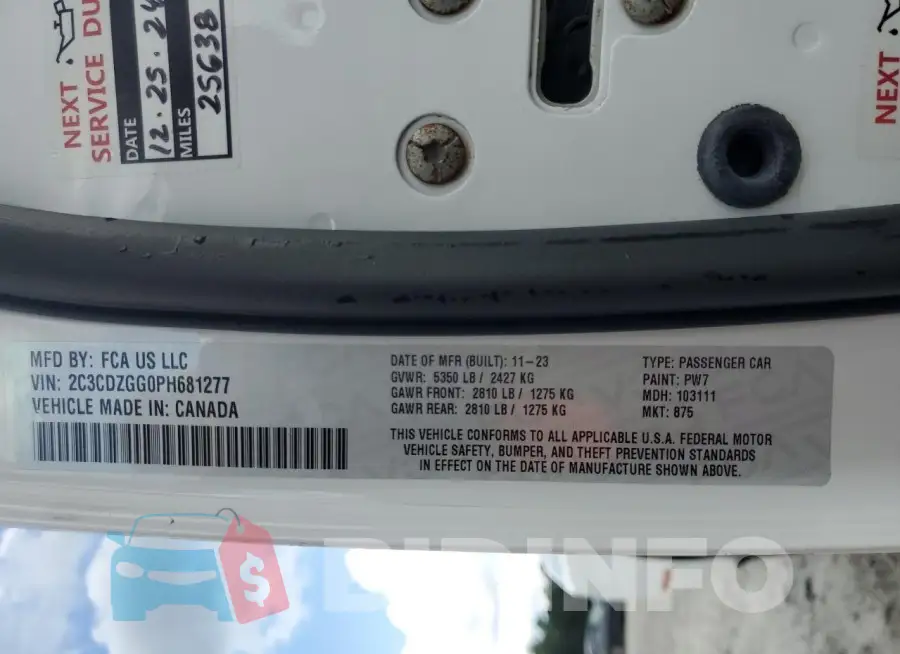 2C3CDZGG0PH681277 Photo# 12