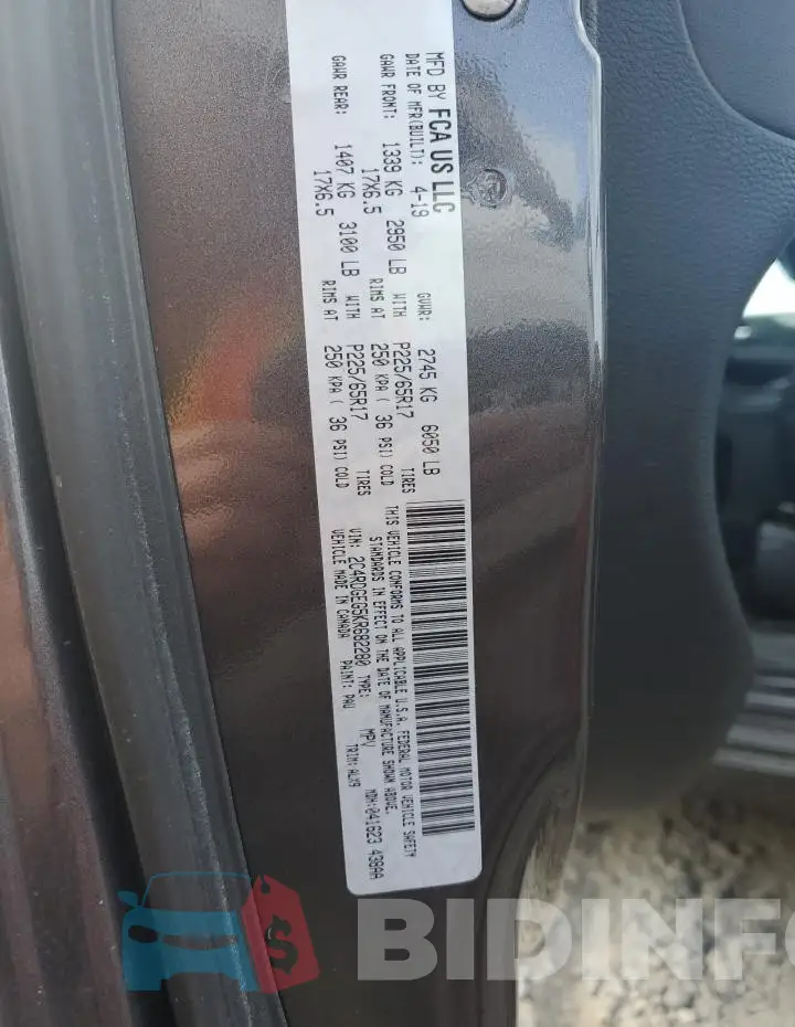 2C4RDGEG5KR682280 Photo# 14