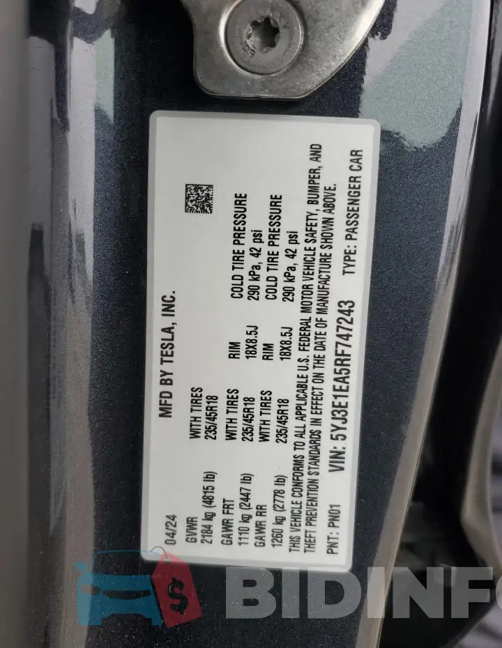 5YJ3E1EA5RF747243 Photo# 13