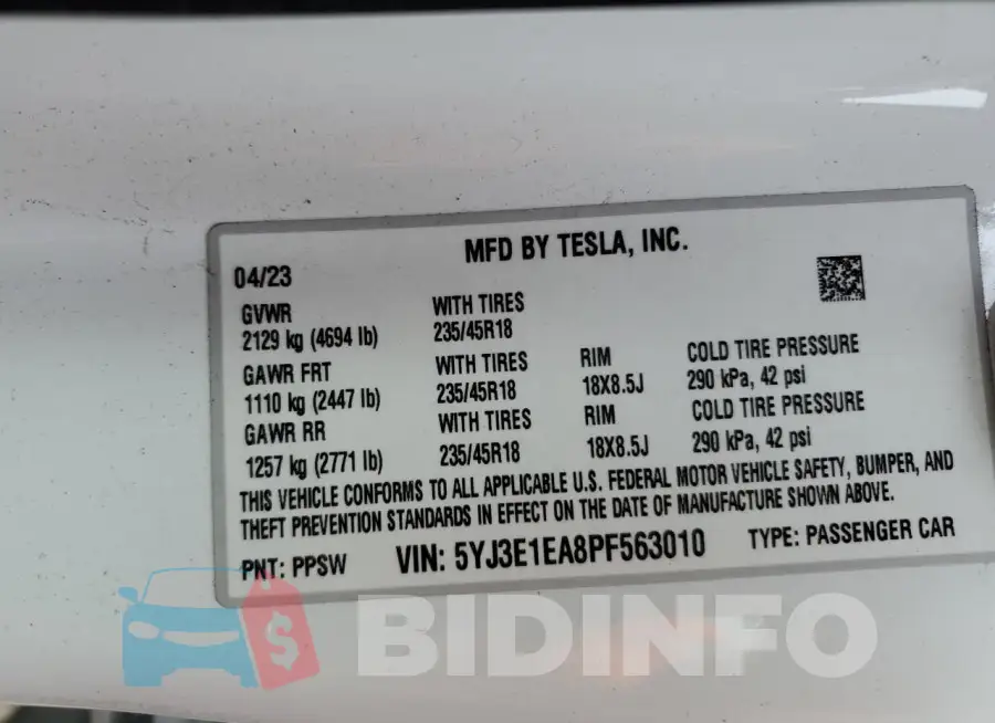 5YJ3E1EA8PF563010 Photo# 12