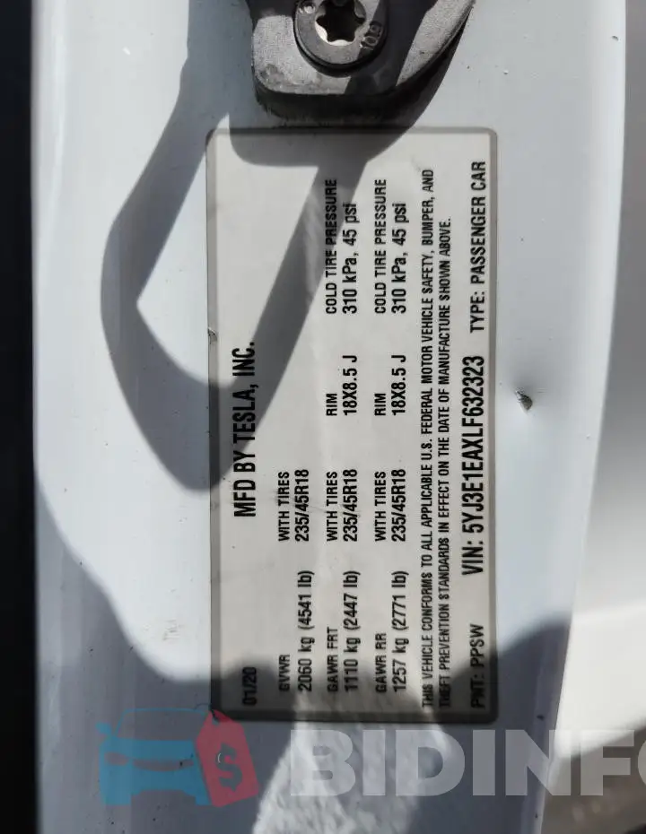 5YJ3E1EAXLF632323 Photo# 13