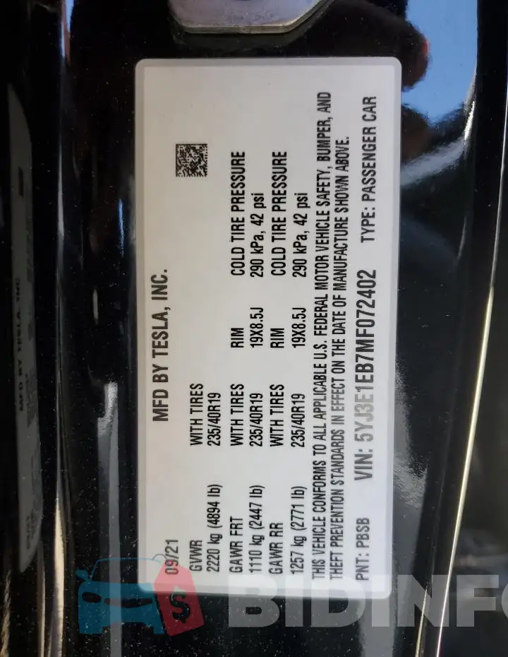 5YJ3E1EB7MF072402 Photo# 12
