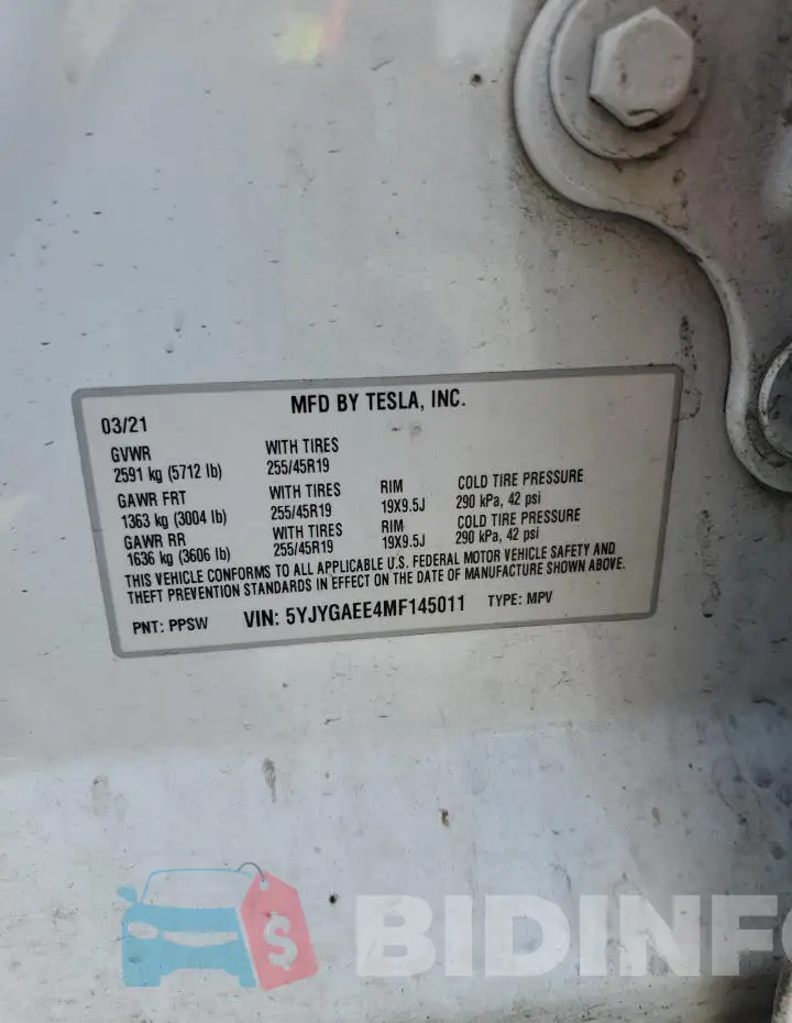 5YJYGAEE4MF145011 Photo# 12
