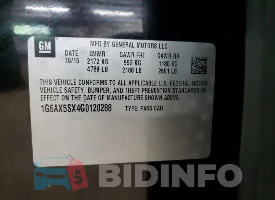 1G6AX5SX4G0120288 Photo# 12