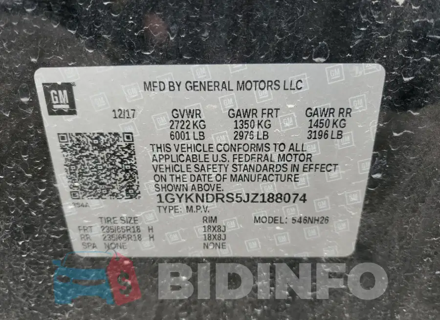1GYKNDRS5JZ188074 Photo# 14