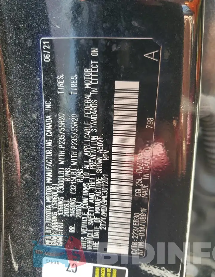 2T2YZMDA9MC301201 Photo# 12