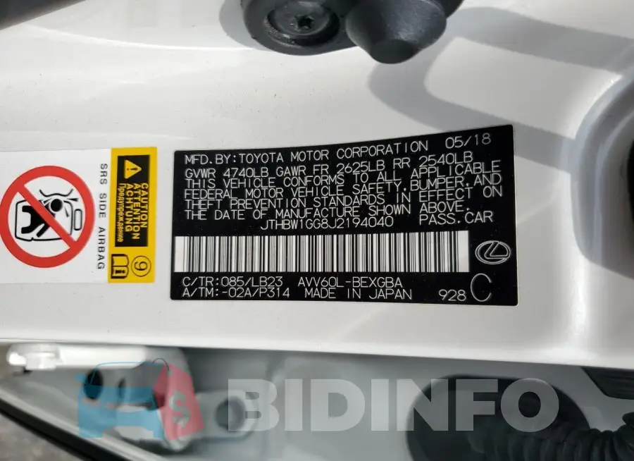 JTHBW1GG8J2194040 Photo# 13