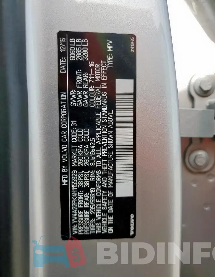YV4A22PK4H1155929 Photo# 13