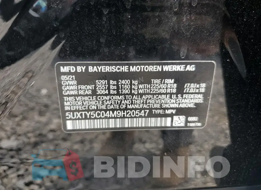 5UXTY5C04M9H20547 Photo# 13