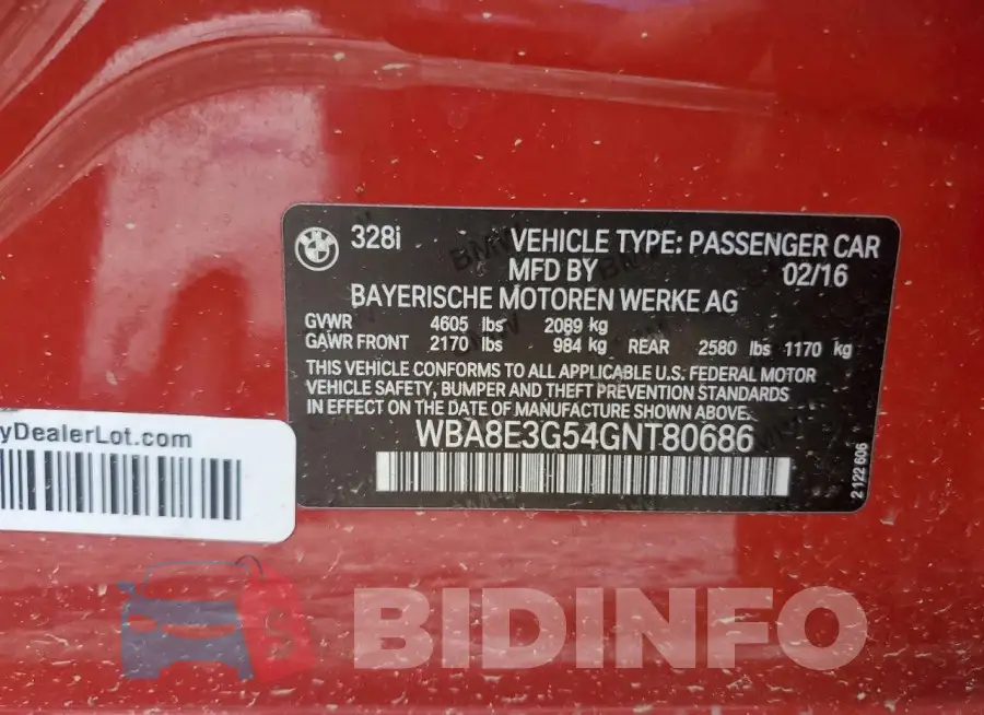 WBA8E3G54GNT80686 Photo# 12