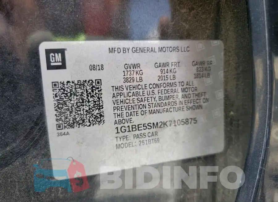 1G1BE5SM2K7105875 Photo# 12